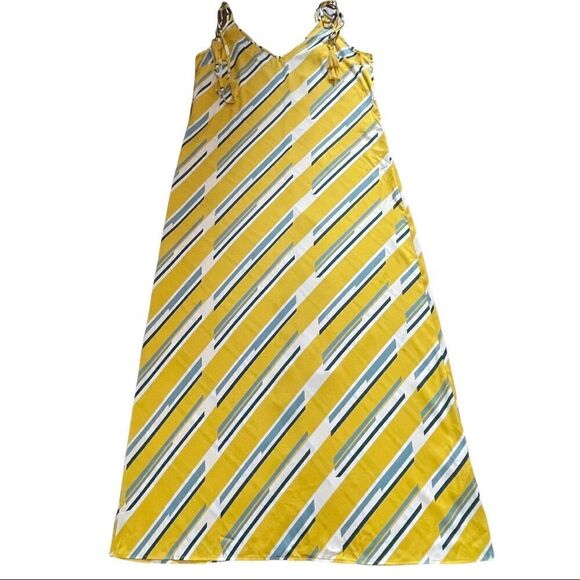 Forever 21 Satin Geo Striped Maxi Dress MEDIUM - Picture 8 of 15